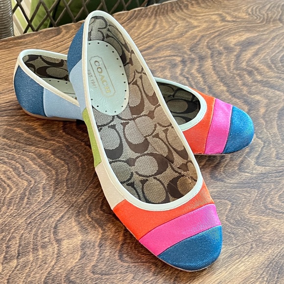 Coach Multi Stripe Ballet Flats - Picture 1 of 3